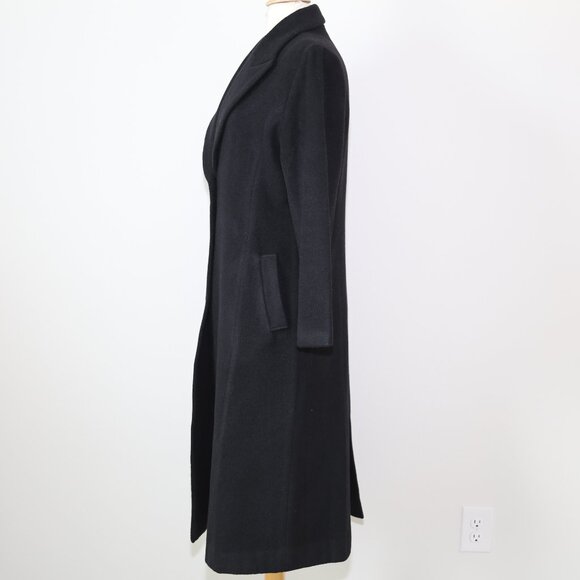 Authentic BON ANGEL vintage black long wool coat Classic EUC - Picture 3 of 8